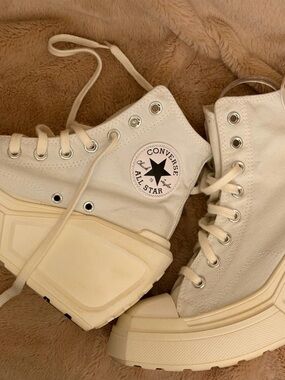 Converse High Top Platform Sneakers - Off-White/Cream